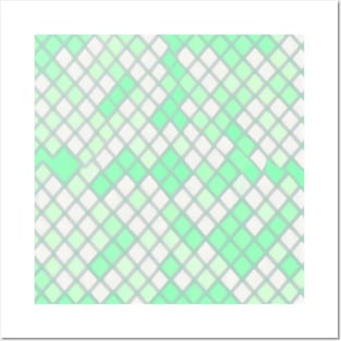 GREEN DIAMOND DESIGN, DIAMOND PATTERN Posters and Art